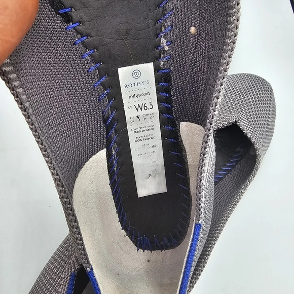 Rothy's The Flat Pebble Gray Textile Ballet Shoes Size 6.5 - Picture 9 of 9